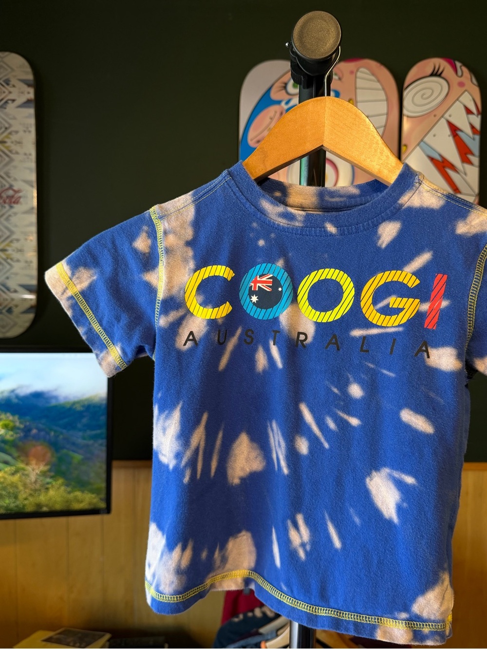 COOGI Australia Kids Bleach Blue Custom Tie-Dye Tee- 3T